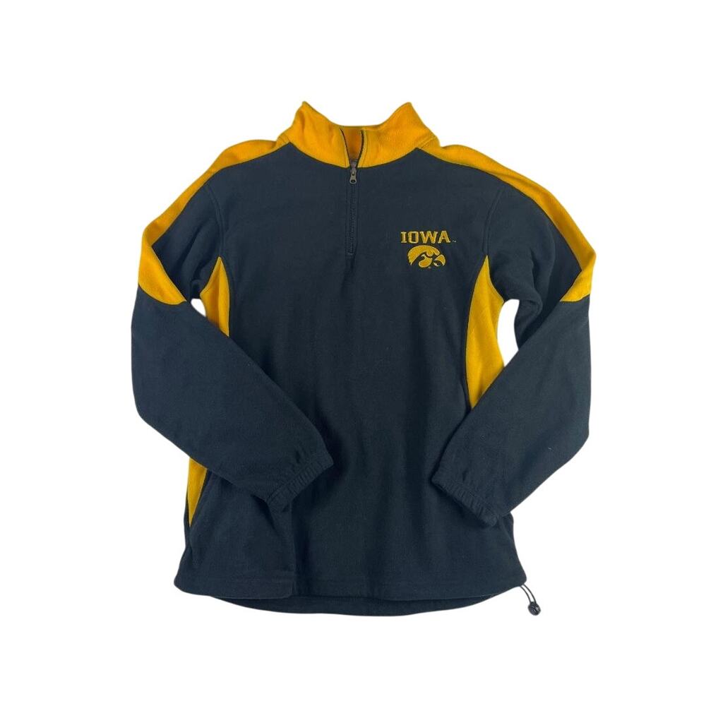 Iowa Hawkeyes Quarter Zip Fleece Pullover Medium Black Gold College Football